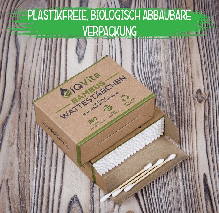 1200 Bambus Wattestäbchen-Plastikfrei